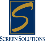 Screen Solutions logo: stylized gold &ldquo;S&rdquo; inside a navy rectangle with the words &ldquo;Screen Solutions&rdquo; underneath.